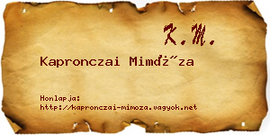 Kapronczai Mimóza névjegykártya