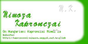 mimoza kapronczai business card